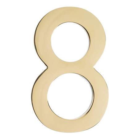 ARCHITECTURAL MAILBOXES Brass 4 inch Floating House Number Polished Brass 8 3582PB-8